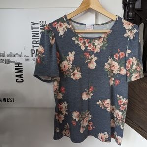 Floral short sleeve puff sleeve t-shirt